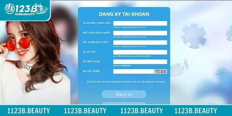 Biểu mẫu đăng ký tạo tài khoản cược tại hệ thống